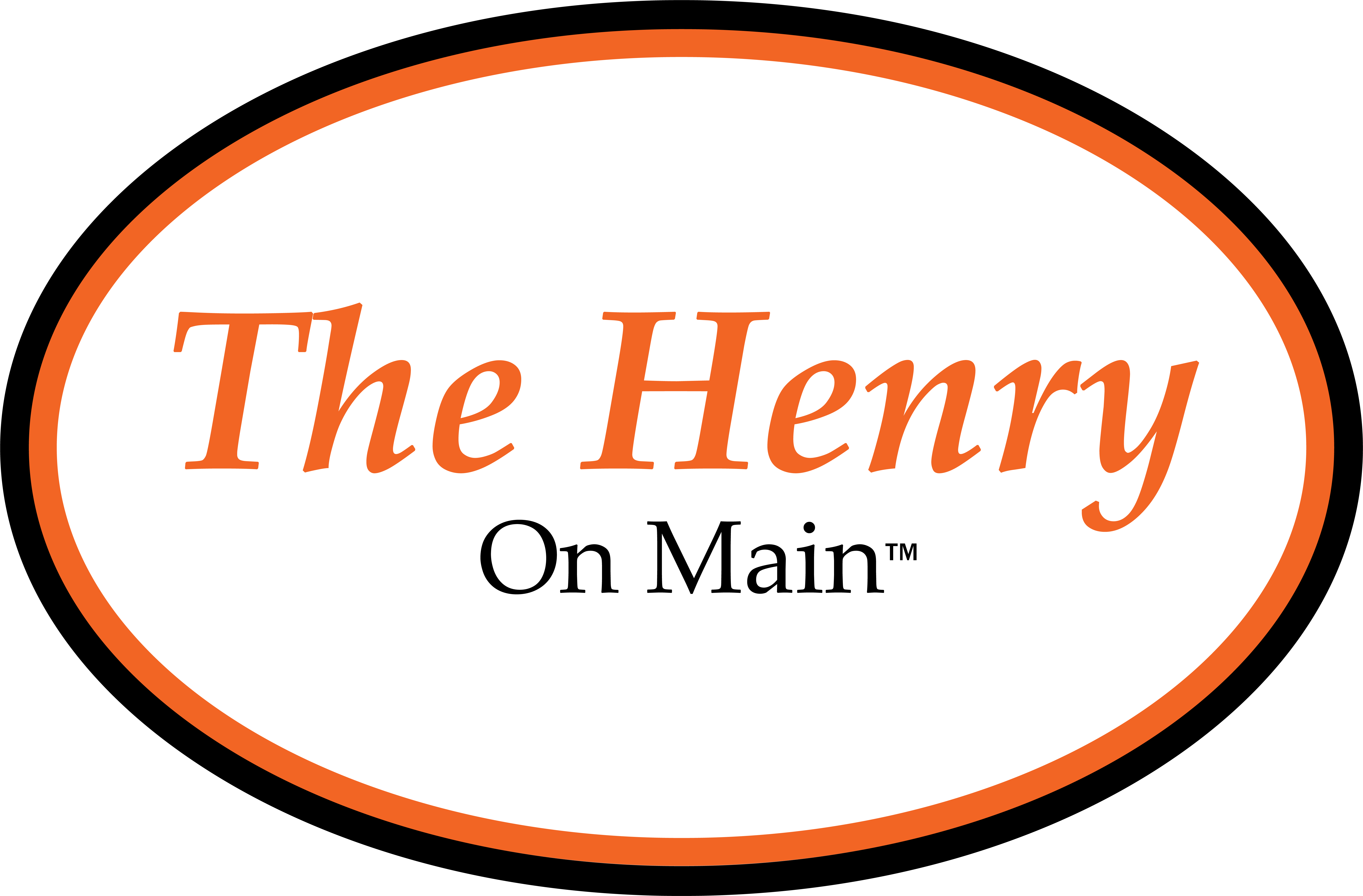 The image is of a logo that reads "The Henry On Main".